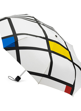 美国MOMA Mondrian White Mini Umbrella 蒙德里安白色折叠雨伞