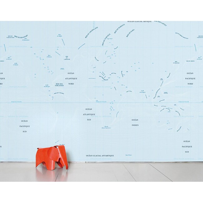 法国Moustache Ocean 仿海洋地图墙纸壁纸进口