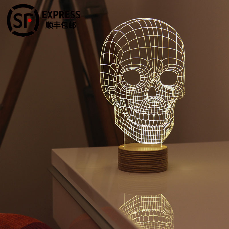 以色列STUDIO CHEHA BULBING装饰台灯 小夜灯 3D立体气氛灯骷髅