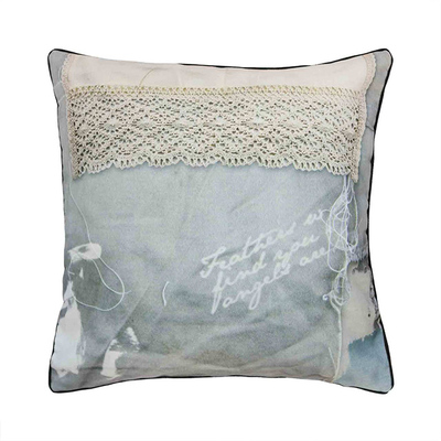 英国Mineheart Sewn Crochet Cushion 仿破损蕾丝抱枕靠垫2种质地