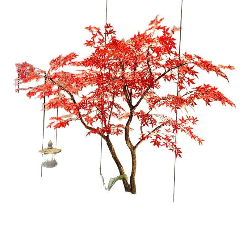 彷真枫叶树假红枫大型商场酒店绿植假树室内榕树落地简约装饰造景