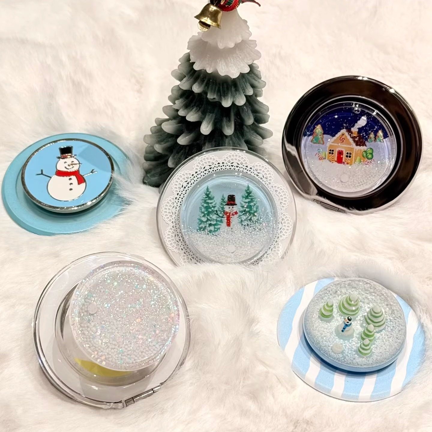 圣诞系列雪花流沙亚克力磁吸手机支架iPhone17pro Max磁吸手机壳