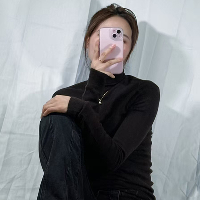 德绒打底衫女秋冬季保暖内搭黑色