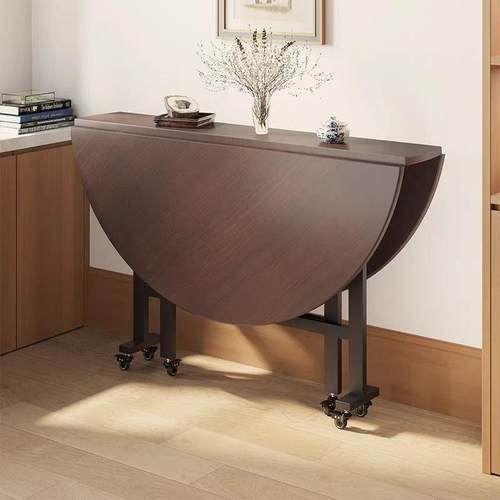 新款折叠圆餐桌小户型折叠餐桌特厚三折叠吃饭桌子可折叠