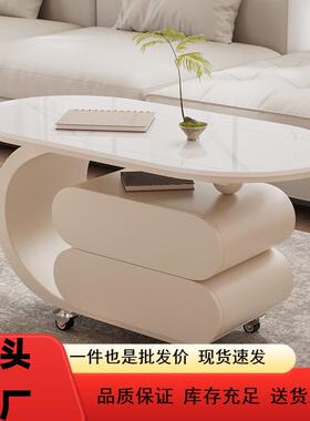 茶几简约高级感意式现代小户型可移动推车家用客厅边几移动茶几