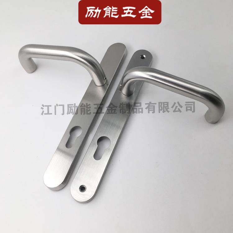 不锈钢隔断窄面板把手铝合金移门锁具金属框窄体锁圆头面板执手