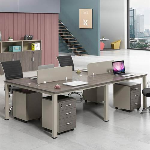 办公桌椅组合简约现代职员工位财务桌带屏风隔断双四六人位办公室