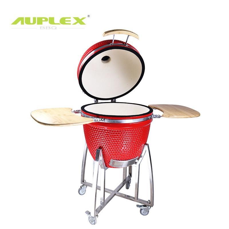 Kamado陶瓷烧烤炉欧美户外BBQ带烤网可移动多功能烟熏炉23.5英寸