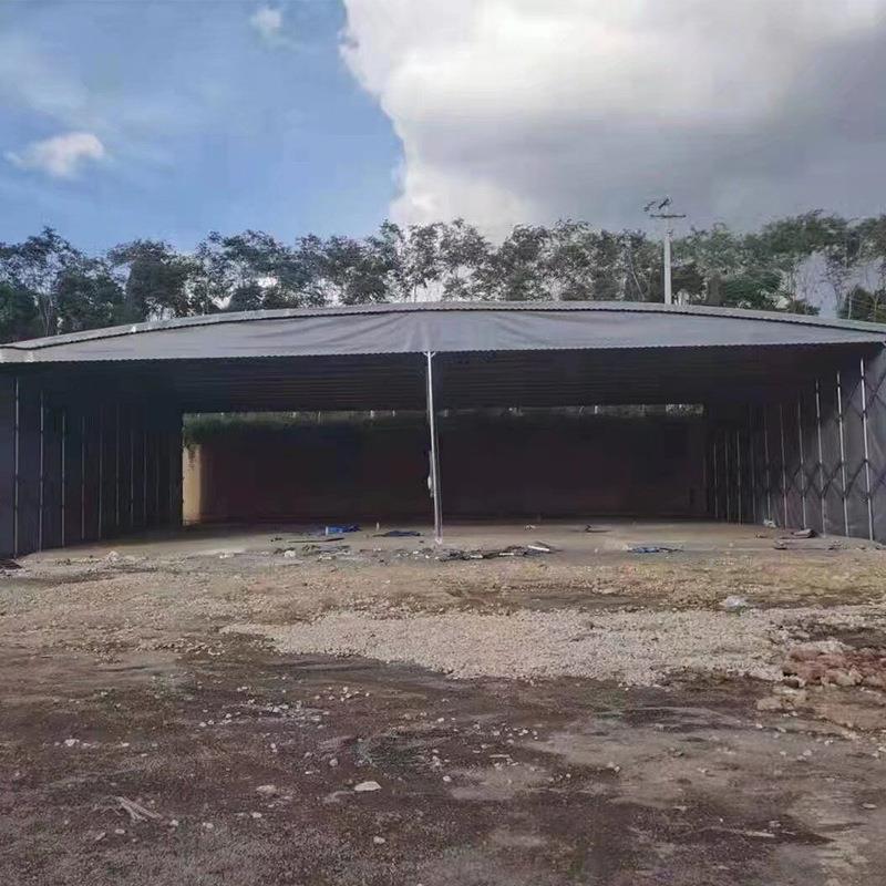 伸缩移动折叠遮雨棚户外汽车棚活动推拉仓储物流篷收缩工地遮阳蓬