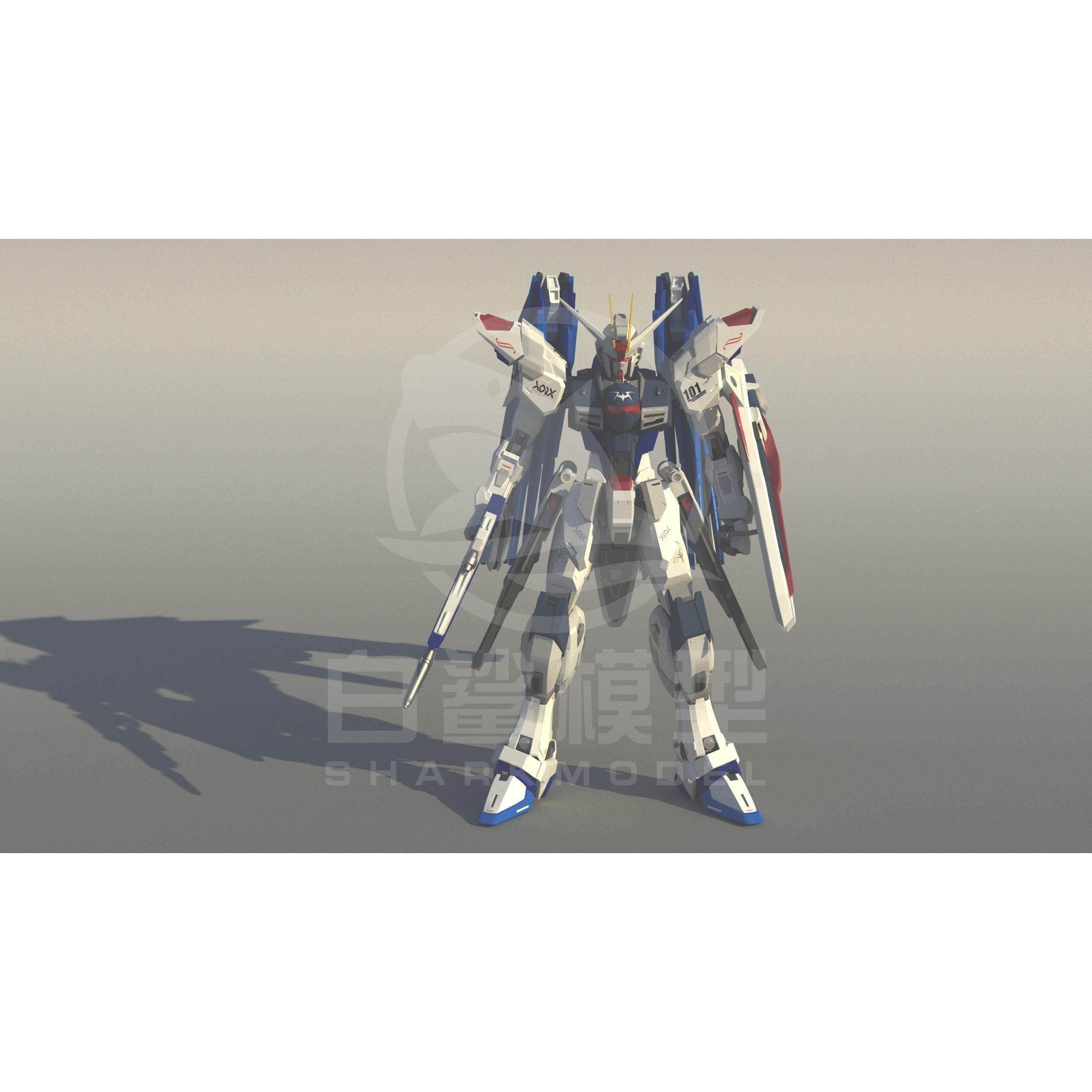 高达强袭自由机甲机器人3d打印模型图纸stl文件数据漆黑机动战士