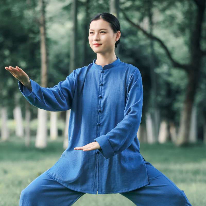 新品争风华2024年新款夏季太极服女短袖太极拳练功服装男薄款棉麻