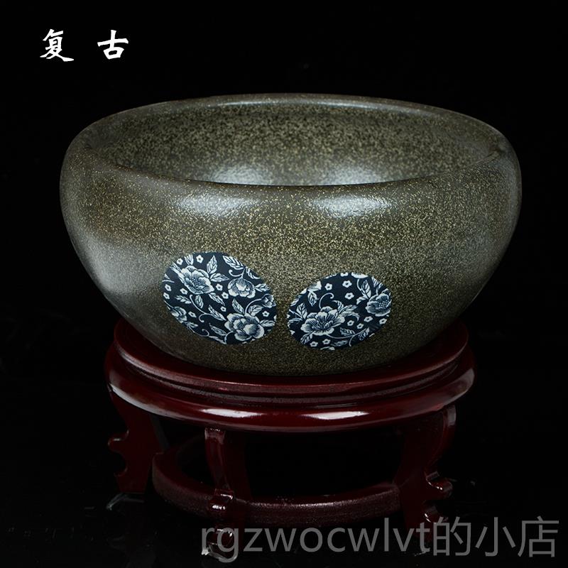 新款景镇陶瓷鱼缸大号古养金鱼缸睡碗莲盆荷客花缸乌复龟德缸盆厅