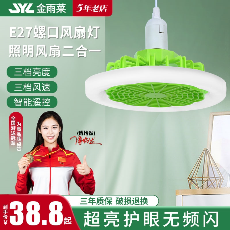 E27螺口风扇灯新款风扇吊灯一体