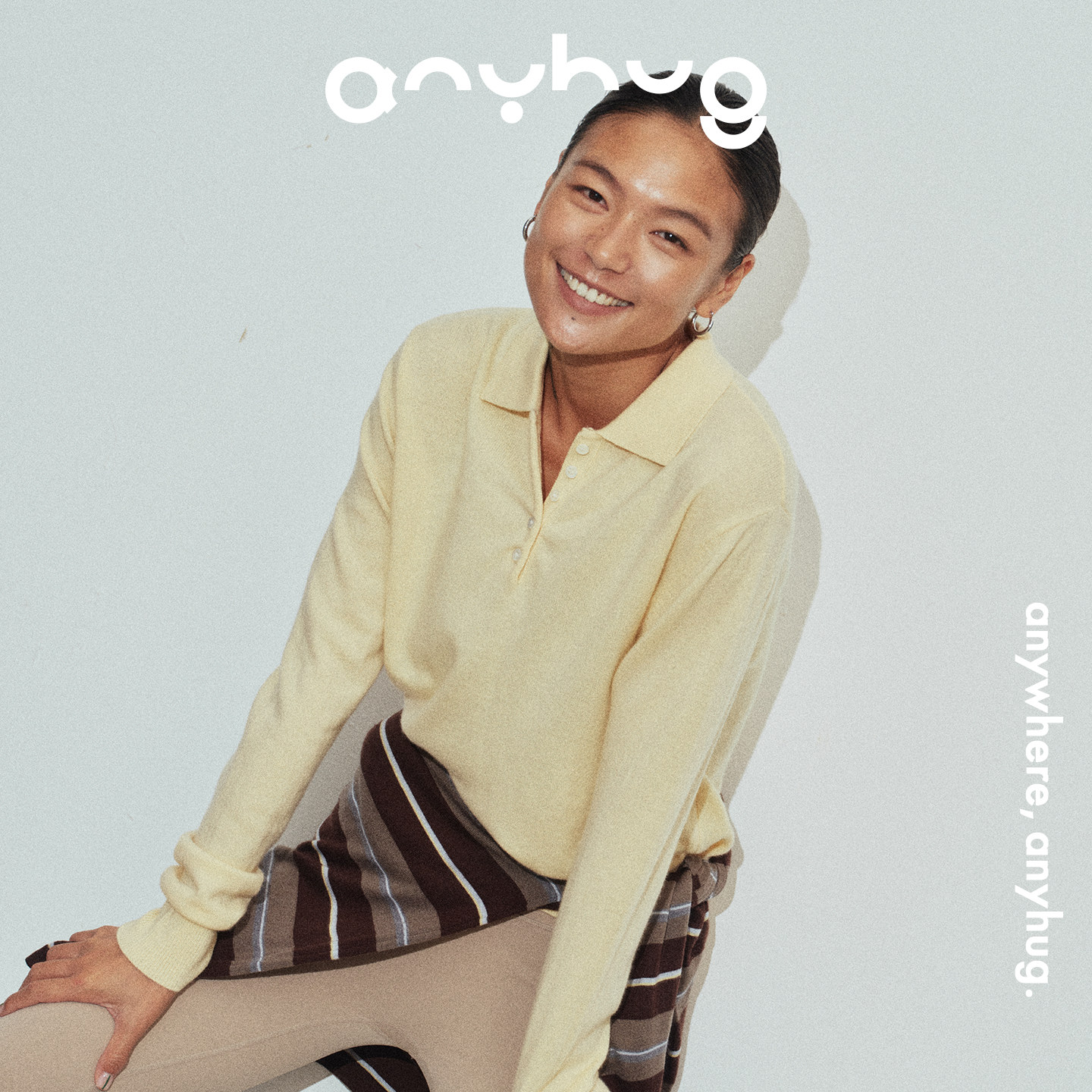 AnyHug Polo领针织衫女 秋冬宽松翻领毛衫复古高级感外穿长袖上衣