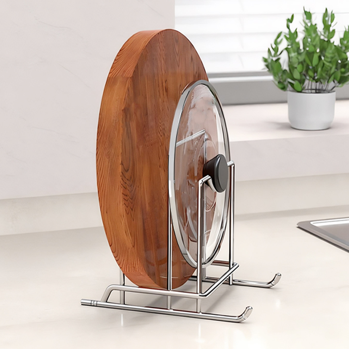 厨房桌面台面锅盖架家用不锈钢砧板架雪橇切菜刀收纳架整理,厨房/烹饪用具,锅盖架/锅盖收纳垫,淘宝优惠券,粉丝福利购,淘宝优惠卷