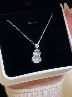 玉髓吊坠925纯银项链新中式颈链