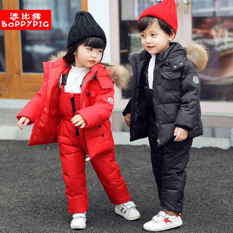 2022新款儿童羽绒服套装男女童加厚羽绒服1-6岁宝宝保暧两件套