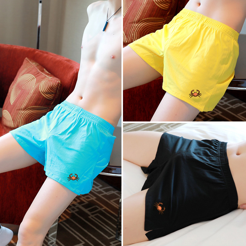 内裤男纯棉宽松阿罗裤大码平角裤夏季时尚男士舒适家居睡裤短裤