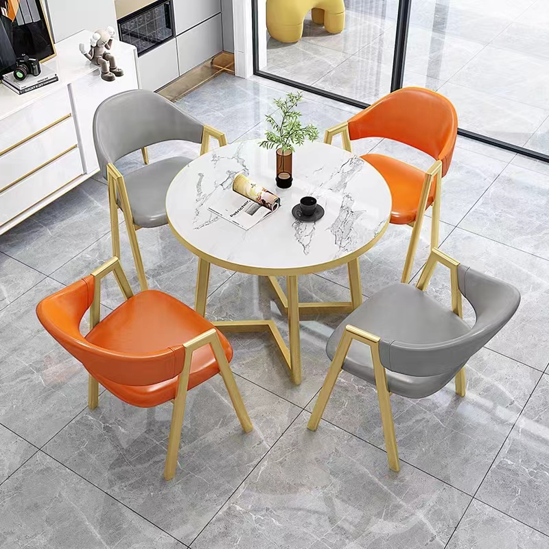 简约洽谈桌椅店铺接待会客谈判小圆桌网红奶茶店休闲桌椅组合