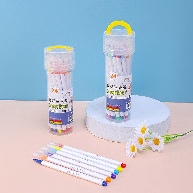 水彩笔亮彩马克笔儿童可洗幼儿园12色画笔36色套装小学生美术用品