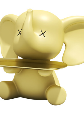 可爱网红轻奢大象钥匙收纳玄关小摆件入户进门鞋柜客厅招财装饰品