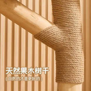 喵想树云端实木猫爬架猫窝猫树一体冬季保暖可爱果木树干猫咪爬架