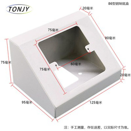 实验室专用岛式钢制底盒86型试验台桌面明装斜面三角形插座固定盒
