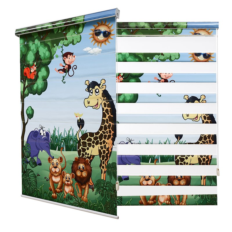 百叶窗帘香格里拉柔纱帘客厅卧室餐厅办公室遮阳定制图案可免打孔