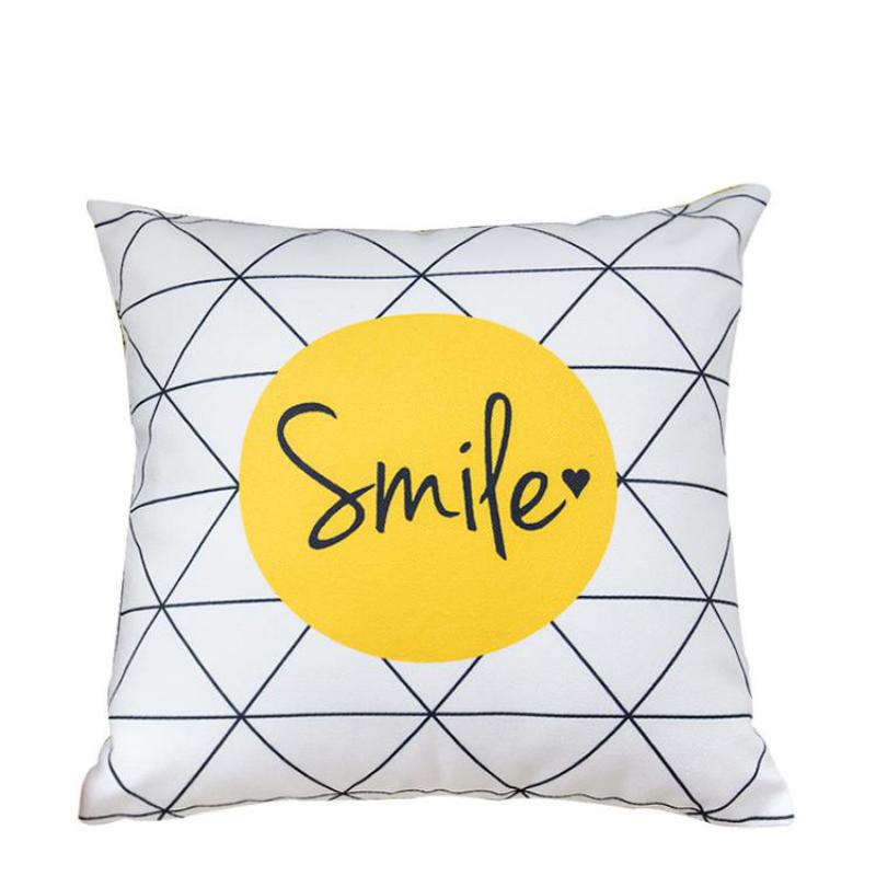 北欧几何暖黄抱枕沙发靠垫办公室靠枕汽车护腰靠垫抱枕套