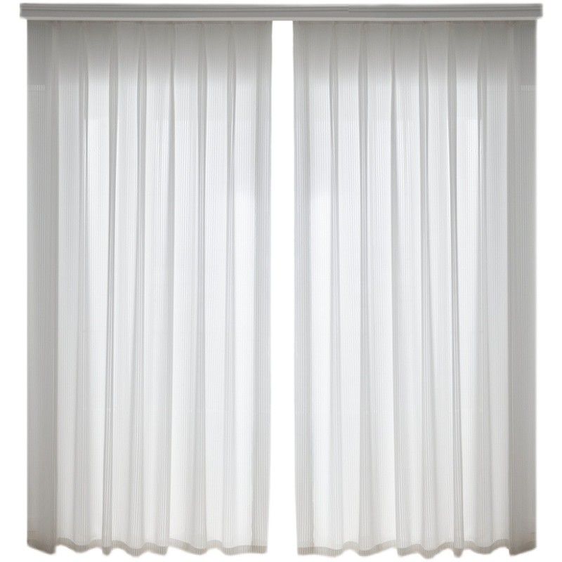 日式韩式简约北欧风格客厅卧室窗帘窗纱阳台纱帘落地窗隔断百叶纱