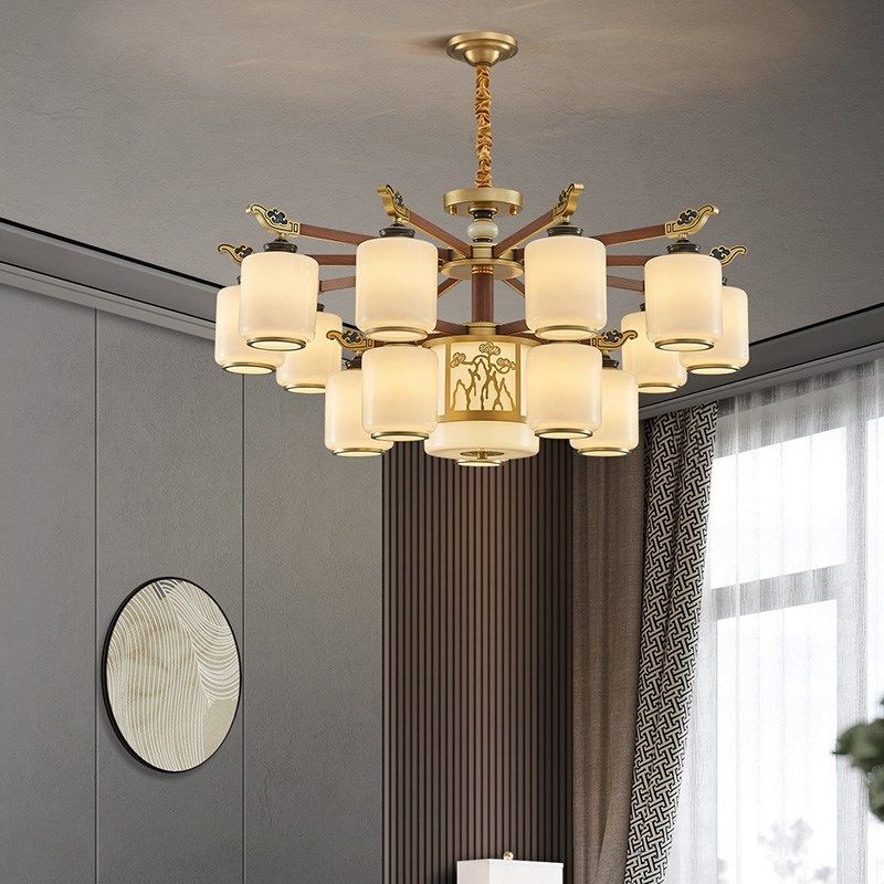 新中式吊灯家用客厅灯灯罩朝下大气餐厅灯2023年新款套房灯具,家装灯饰光源,客厅吊灯,淘宝优惠券,粉丝福利购,淘宝优惠卷