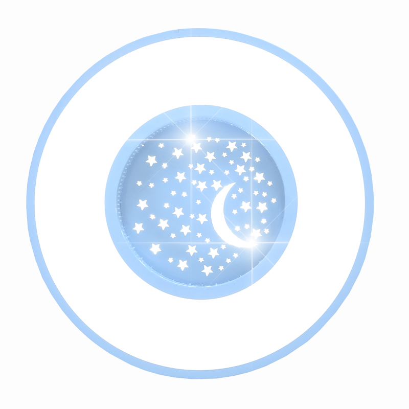 儿童房吸顶灯led月亮星星灯男孩房间灯女孩卧室灯具温馨创意圆形