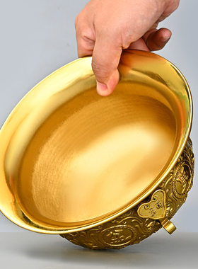 纯铜聚宝盆摆件招財玄关铜盆聚財家居客厅店铺洒柜礼品铜的聚宝盆