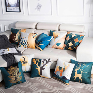 轻奢鹿客厅沙发30抱枕40靠垫咕臣45X45靠枕套50罩不含芯60x60cm70