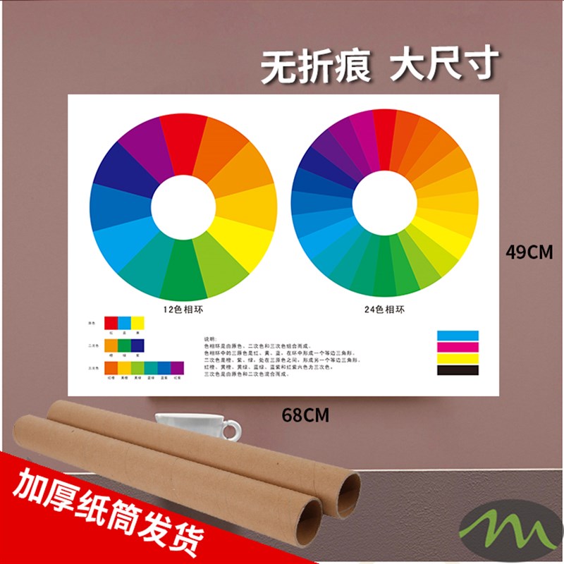 标准12色环 24色相环 色卡 色谱大色环 认识色彩原理美术设计调色