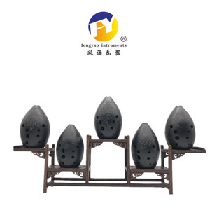 十孔双腔橄榄型梨埙初学者入门学生成人演奏10孔黑陶古埙专业乐器