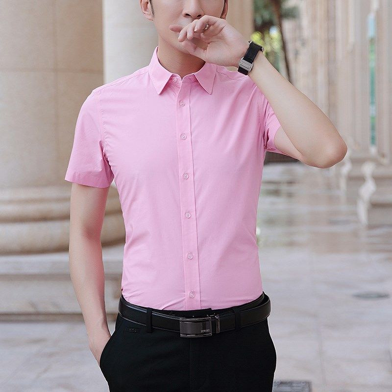 夏装定制酒吧KTV餐厅足浴奶茶店服务员工作服男上班短袖衬衫衬衣