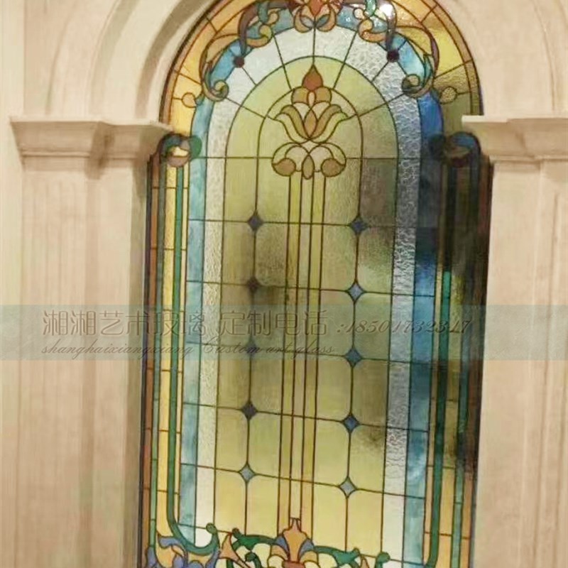 定制蒂凡彩晶立线艺术钢化玻璃水波纹银玻纹吊顶简约欧式隔断屏风