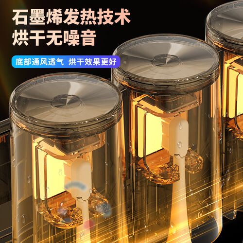 【真正的独立舱】牙刷消毒器杀菌烘干牙杯架子置物架免打孔高级感
