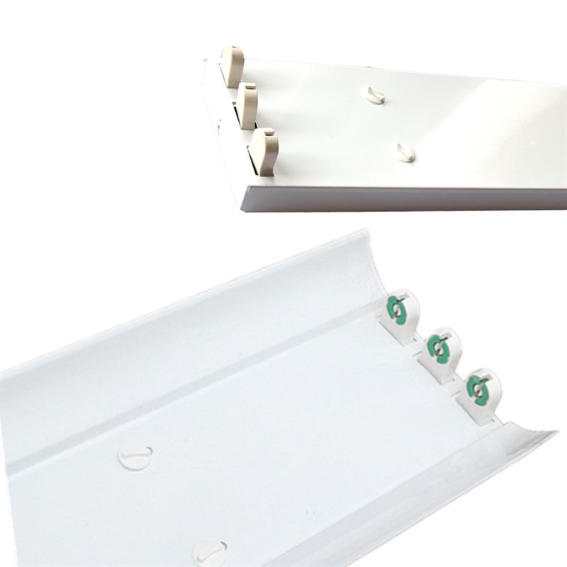 led三管带罩平盖日光灯支架加厚T8荧光灯老式灯座40W全套灯具空架