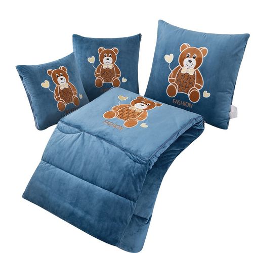 A类婴儿绒 抱枕被子两用2024新款冬天加厚二合一车用靠枕枕头被