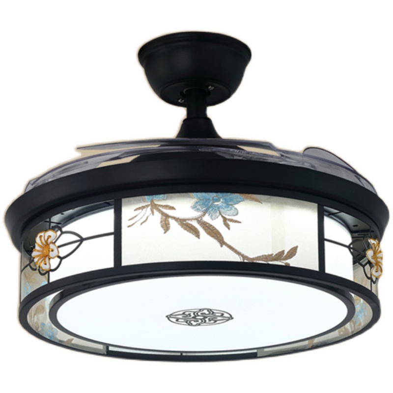 新中式风扇吊灯中国风家用客厅卧室吊扇灯餐厅LED吊扇灯变频静音