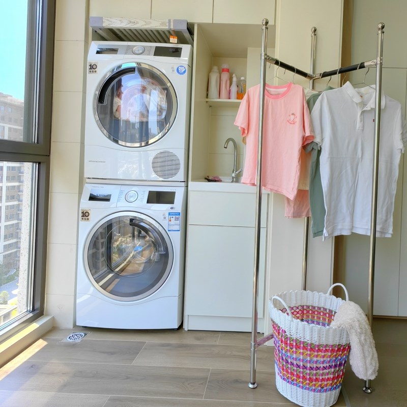 不锈钢管架子落地晾衣架中古衣架简约家用衣帽架收纳架室内挂衣架