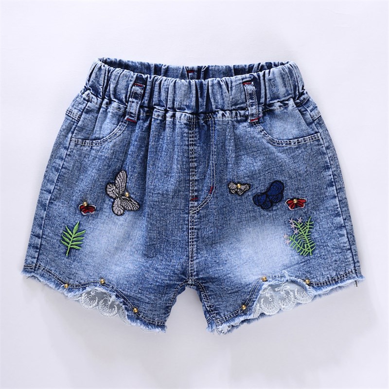 童装5夏装女童牛仔短裤6女宝宝外穿薄款裤子纯棉百搭破洞8宽松9岁