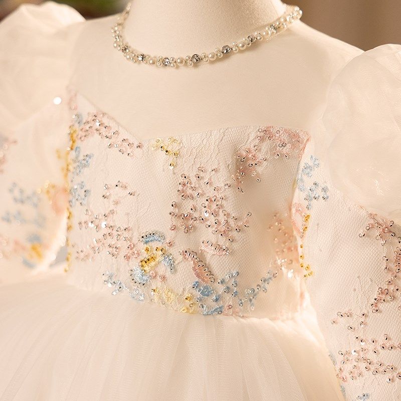 儿童礼服公主裙花童生日晚礼服钢琴演奏演出服女童礼服长袖高级