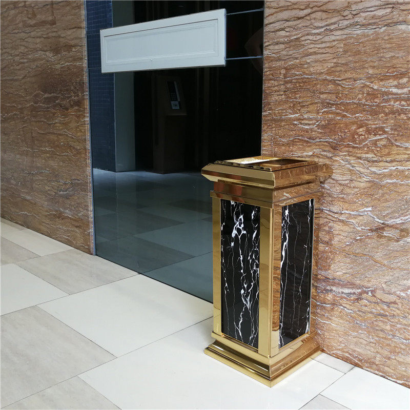 不锈钢大堂垃圾桶酒店宾馆走廊电梯口灭烟桶烟灰缸物业商场果皮箱