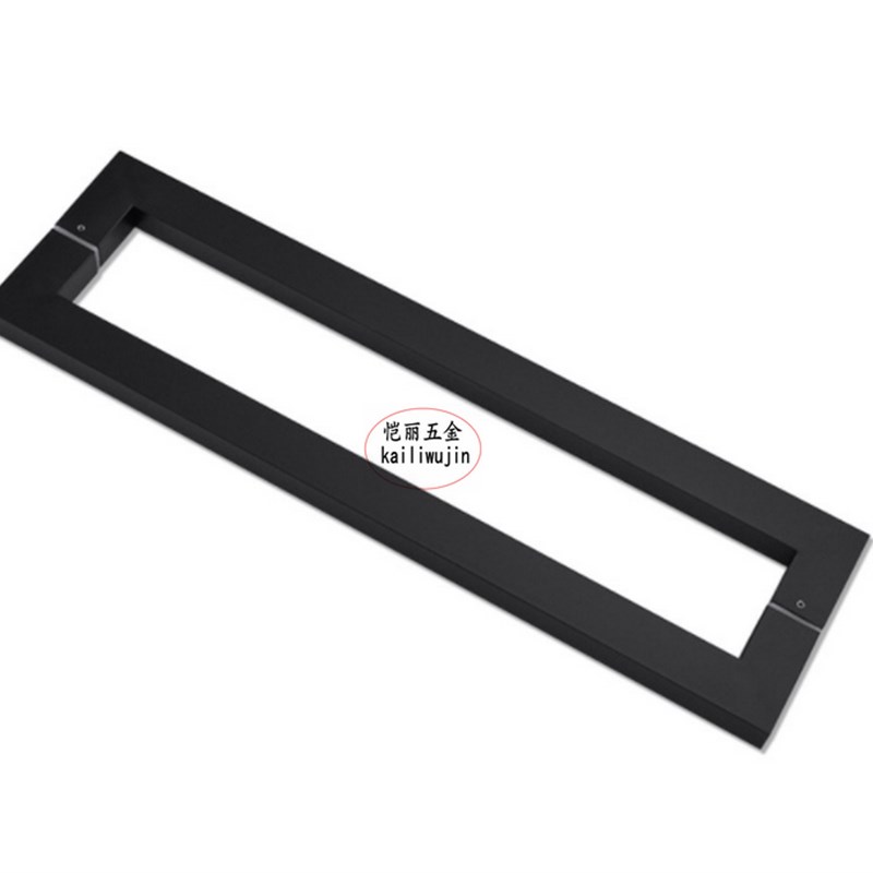 加厚玻璃门拉手黑色烤瓷不锈钢把手304简约扶手方管淋浴房拉手