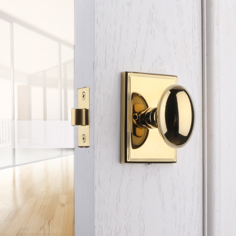 依佰利法式鸭蛋球形锁美式黄古铜复古室内卫生间门锁极简双开门锁