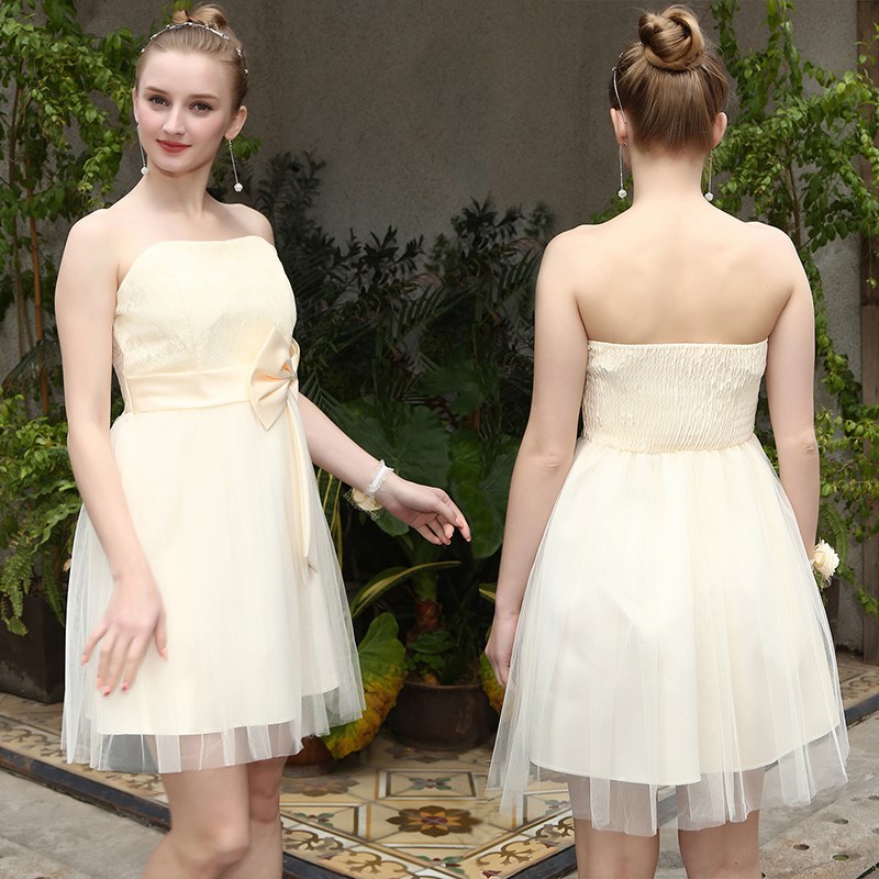 新款伴娘服短款女气质礼服宴会闺蜜装礼服生日聚会主持演出合唱裙