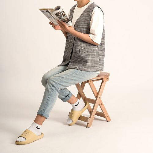 实木折叠凳家用多功能创意厨房高板凳吧台凳登高小梯子便携可折叠